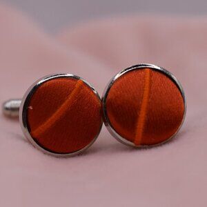 Vintage Men Cufflinks Round Shape Fabric Covered Buttons